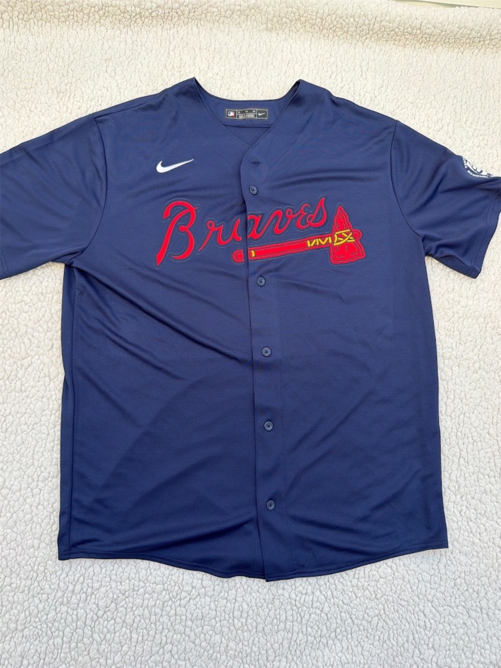 Nike Atlanta Braves Blue Navy Jersey Size XL Great Condition!